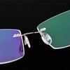 Super-elastic Titanium Metal Men's Ultra-lightweight Rimless Eyeglasses Frame Foldable Temples for Nearsighted Glasses Frames