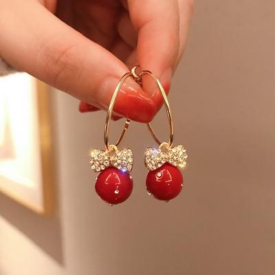 Trendy Hoop Dangle Earring Women Cute Bow Earring Engagement Party Earrings Valentine Gifts