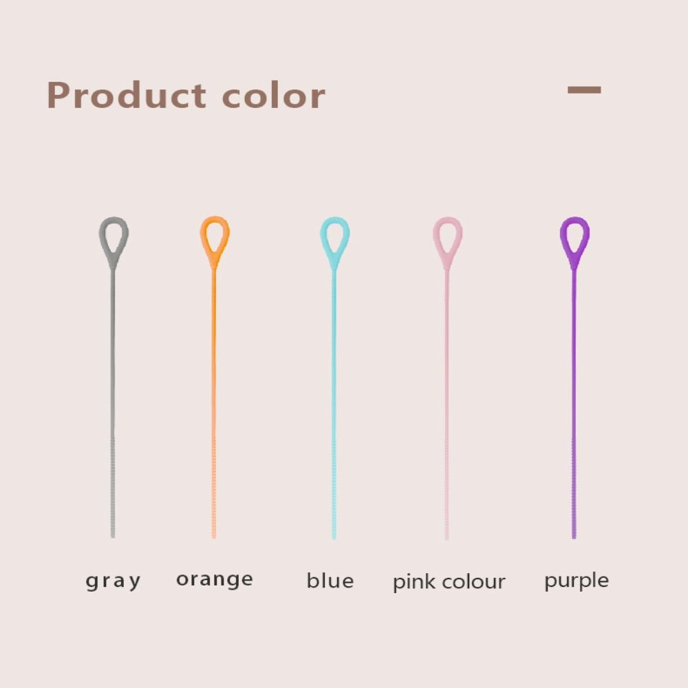 New 3mm Silicone Straw Brush Extended Silicone Drinking Straw Cleaner Brush Free Bending Cleaning Tool Bottle Straw