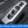 Window Lift Switch Cover Trim For Nissan Altima - 2024 2025 Carbon Fiber Interior Armrest Frame Accessories Car Styling