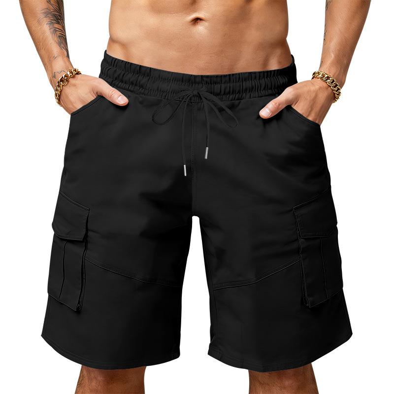 

Men s Multi Pocket Cargo Shorts Elastic Waist Drawstring Casual Summer Shorts Loose Fit Outdoor Workwear Shorts L