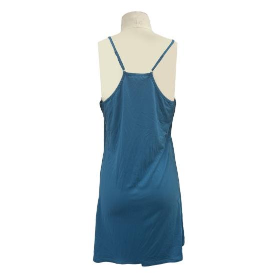 Women's Nightgown Sleeveless Chemise Pajama Dress Spaghetti Strap Racerback Tank Dress with Pockets