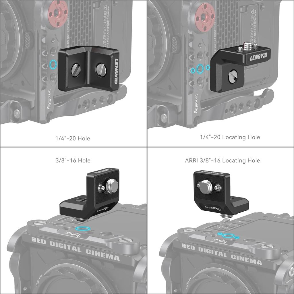 SmallRig X LensVid Mini Mounting Plate Kit for ARRI with Alignment for or Handheld Max Load L-Shaped 3/8"-16 Holes, 90° Angle, Tripod, Shoulder, Use,
