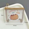 Cute Capybara Coin Storage Bag Transparent Mesh Coin Purses Cartoon Lovely Wallet Portable Waterproof Clear Zipper Bags Gifts
