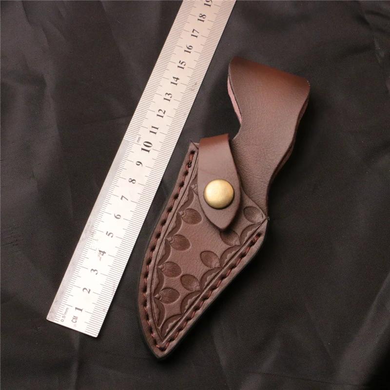 1pc Cow Leather Knife Sheath Scabbard Outdoor Straight Knife Holster Carrying Case Belt Loop Case Protective Cover Parts