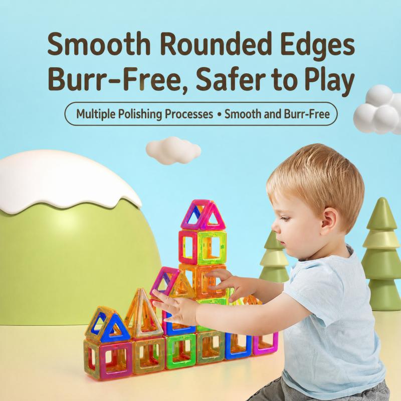 Magnetic Building Blocks Set ABS Kids Magnetic Tiles STEM Construction Toy Educational Building Kit Creative Play Boys Girls Home Learning