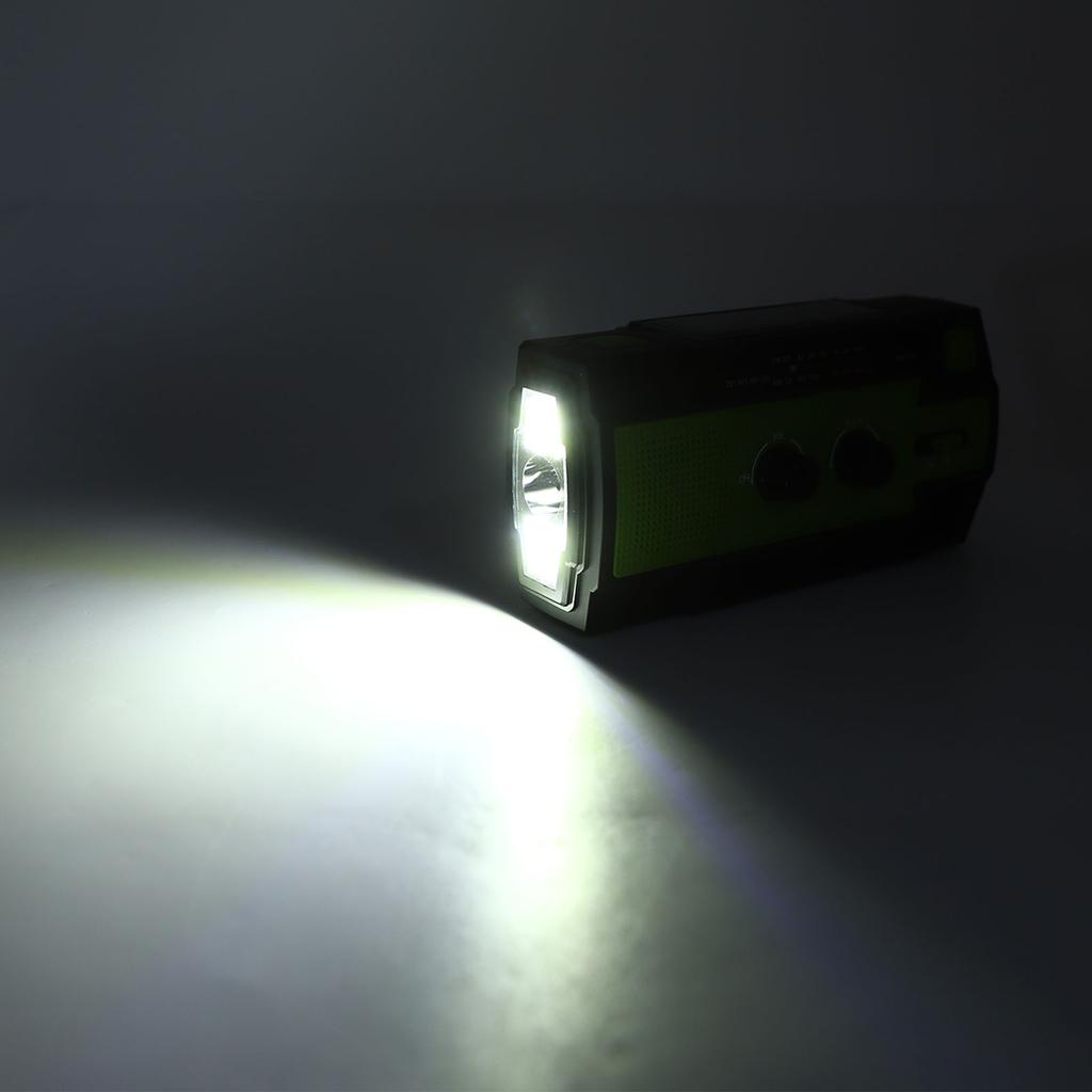 FM AM Emergency Radio 4000mah Hand Crank Solar Portable Radio with LED Flashlight Motion Sensor Reading Lamp Power Bank for Outdoor