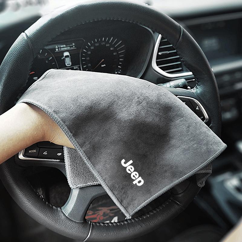 For Jeep Renegade Car Interior Cleaning Soft Brush Tool Dust Remover Suede Fleece Microfiber Wash Towel Car Cleaning Rag Cloth AMN1