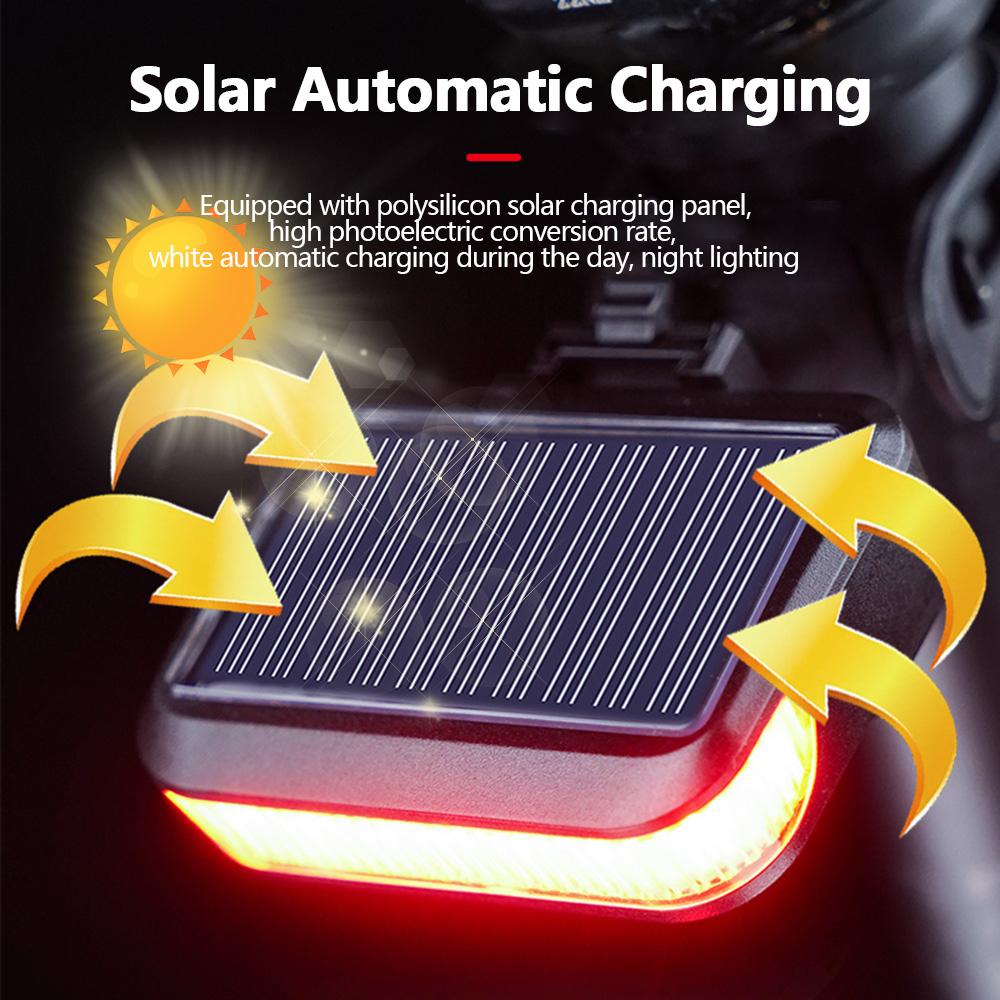 Bicycle Solar Energy Cycling Rear Light Type-C Charging Mountain Road Bike Solar Warning Taillight Night Cycling Safety Red Lamp