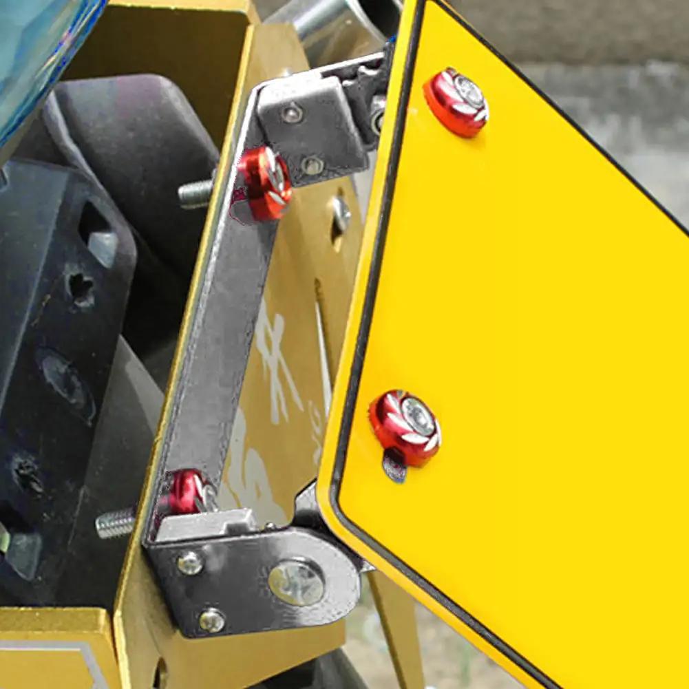 Aluminum Motorcycle Car License Plate Frame Holder Racing Auto Adjustable Angle License Plate Frame Motorcycle Holder Bracket
