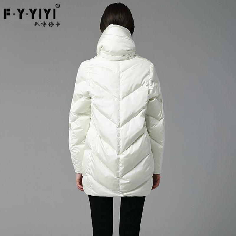 Winter new European and American simple OL white cocoon loose stand-up collar white duck down long-sleeved down jacket women