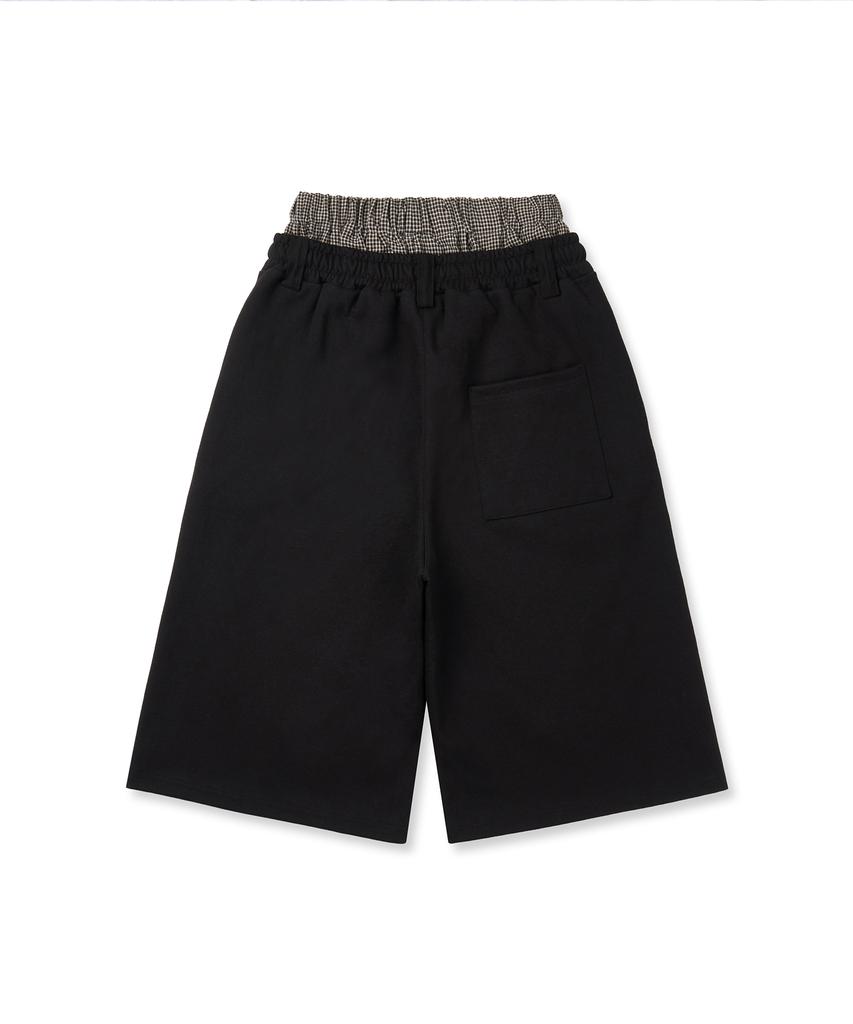 EASY NO EASY Boxer Layered Bermuda Sweatpants - Black