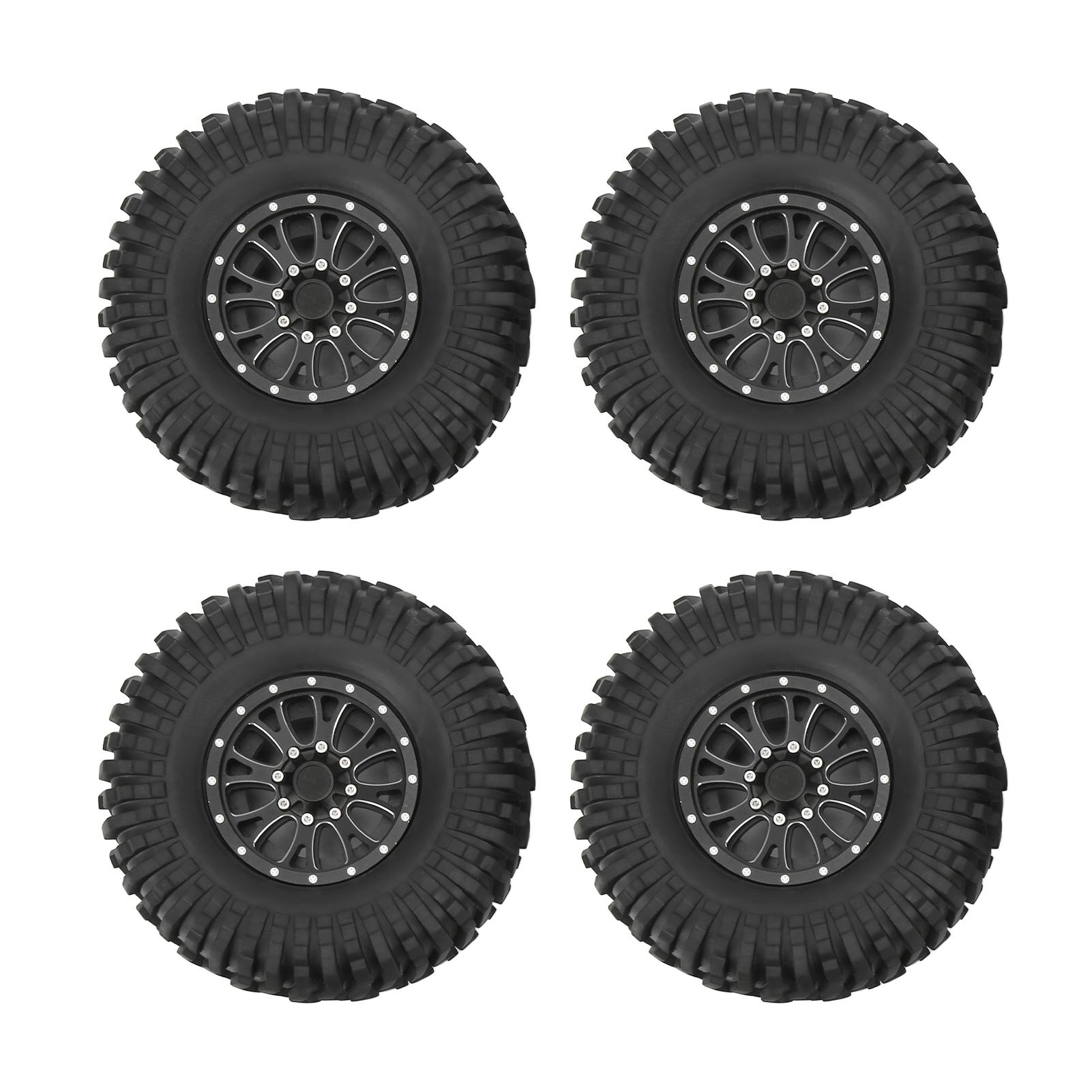 

4pcs RC Car Wheel Shock Absorption CNC Metal Professional RC Car Rubber Tires for 110 RC Car