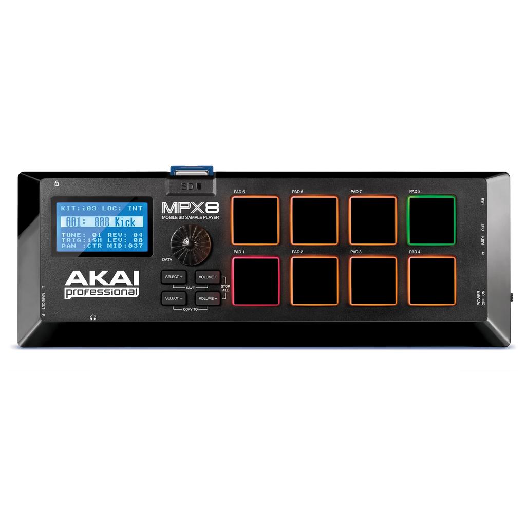 Akai Professional Sampler 8 Pad slot pro SD kartu MPX8
