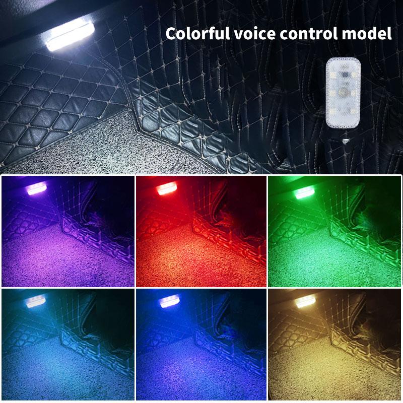 1 pc Multi Color Car Light Wireless LED Touch Light Roof Light Sensor Read Lamp Mini USB Charging Light Car Interior Accsesories