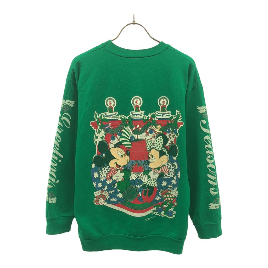 OLD 90s Mickey Long Sleeve Crew Neck Trainer Green Sweat Women Used