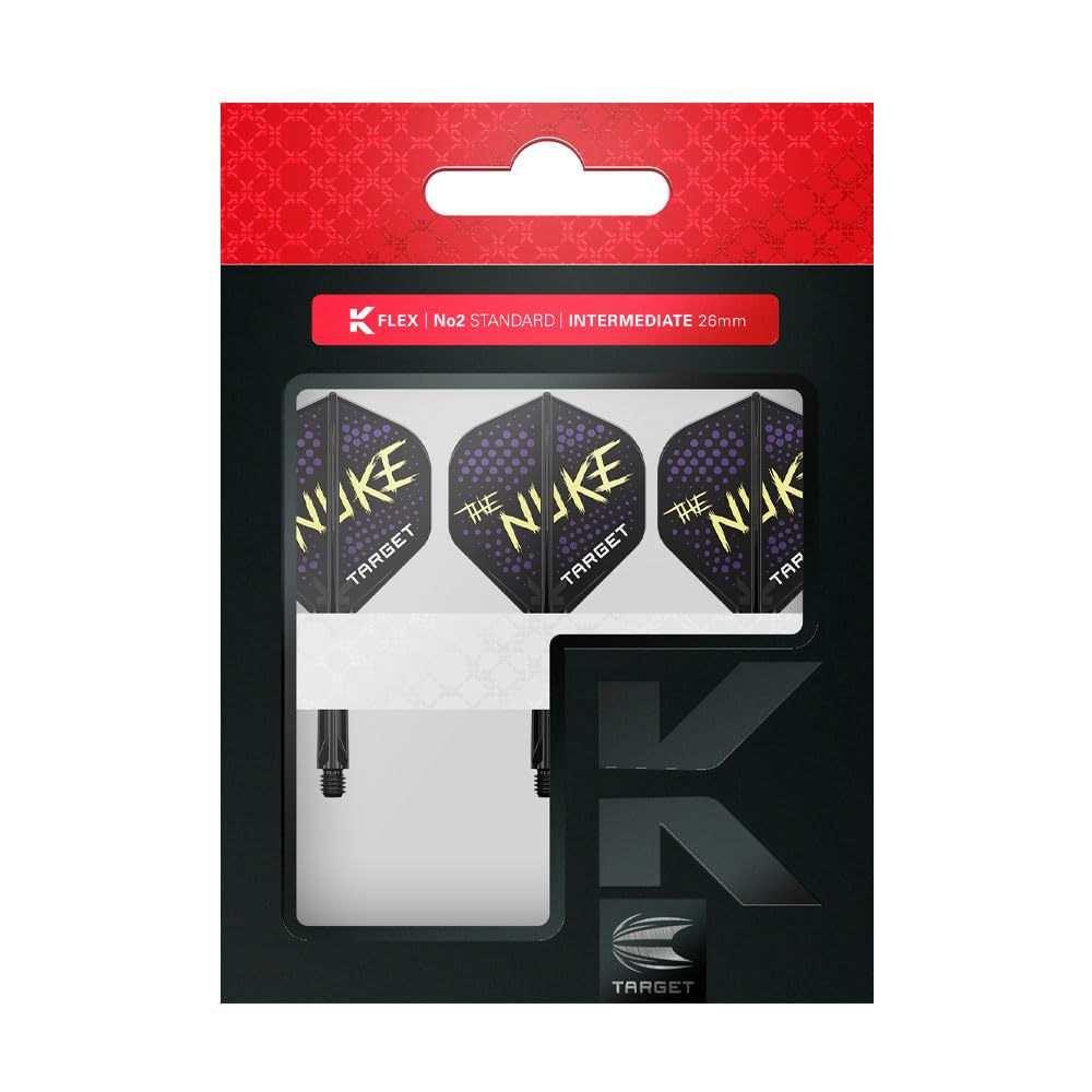 Target THE NUKE Standard Black Intermediate 410114 Luke Littler Model Darts Flight K-FLEX