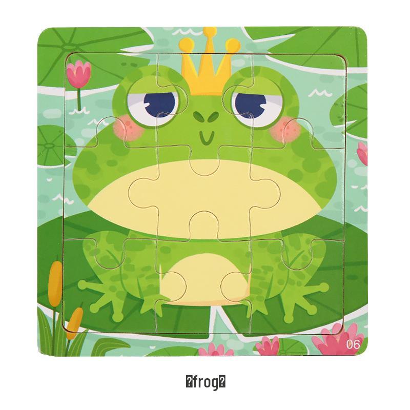 9-Piece Wooden Cartoon Animal & Vehicle Jigsaw Puzzles for Kids, Ages 3-7