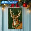 D FLAT Pc Metal Sign Christmas Deer Metal Wall Art D Flat Print Decor