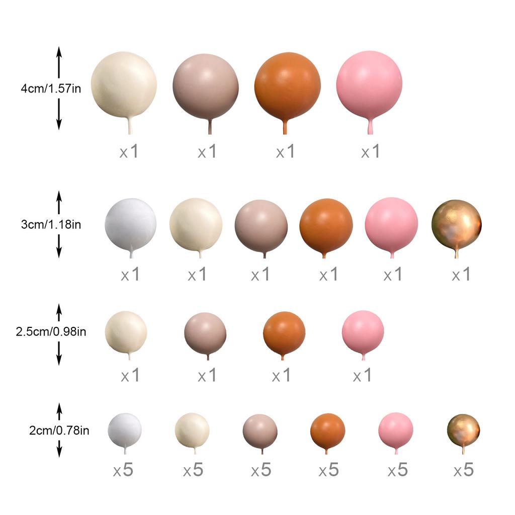 48 PCS Ball Cake Picks Colorful Ball Cupcake Topper for Birthday Party Wedding Decoration Supplies Color Series Six Colors 5