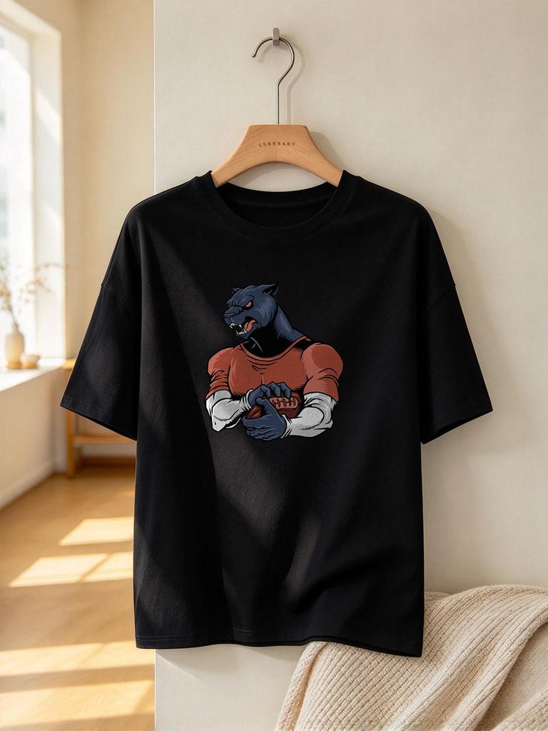 Unisex T Shirt Cool Panther Rugby Print Casual Daily Soft Comfortable Fashion Top