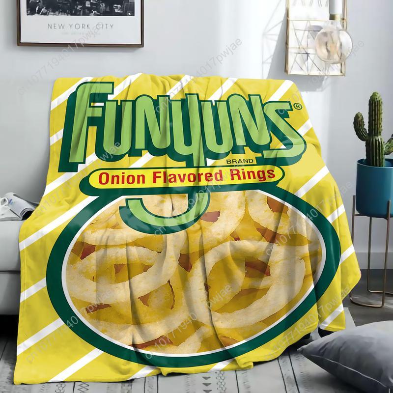 Funyun s Onion Flavored Rings Printed Flannel Blanket - Soft Comfortable Throw for Bed Sofa Office or Camping Custom Blankets 75cmx90cm