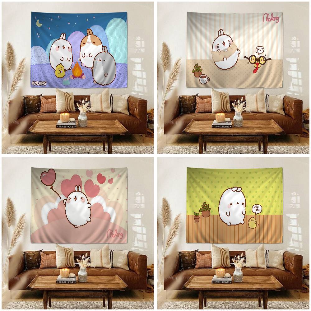 Kawaii MMolangs Colorful Tapestry Wall Hanging Hanging Tarot Hippie Wall Rugs Dorm Wall Art Decor