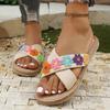 Fashion Women Slippers Colorful Flower Flat Slippers Flip Flops Fashion Summer Shoes Women Comfort Non Slip Beach Sandals Slides Women
