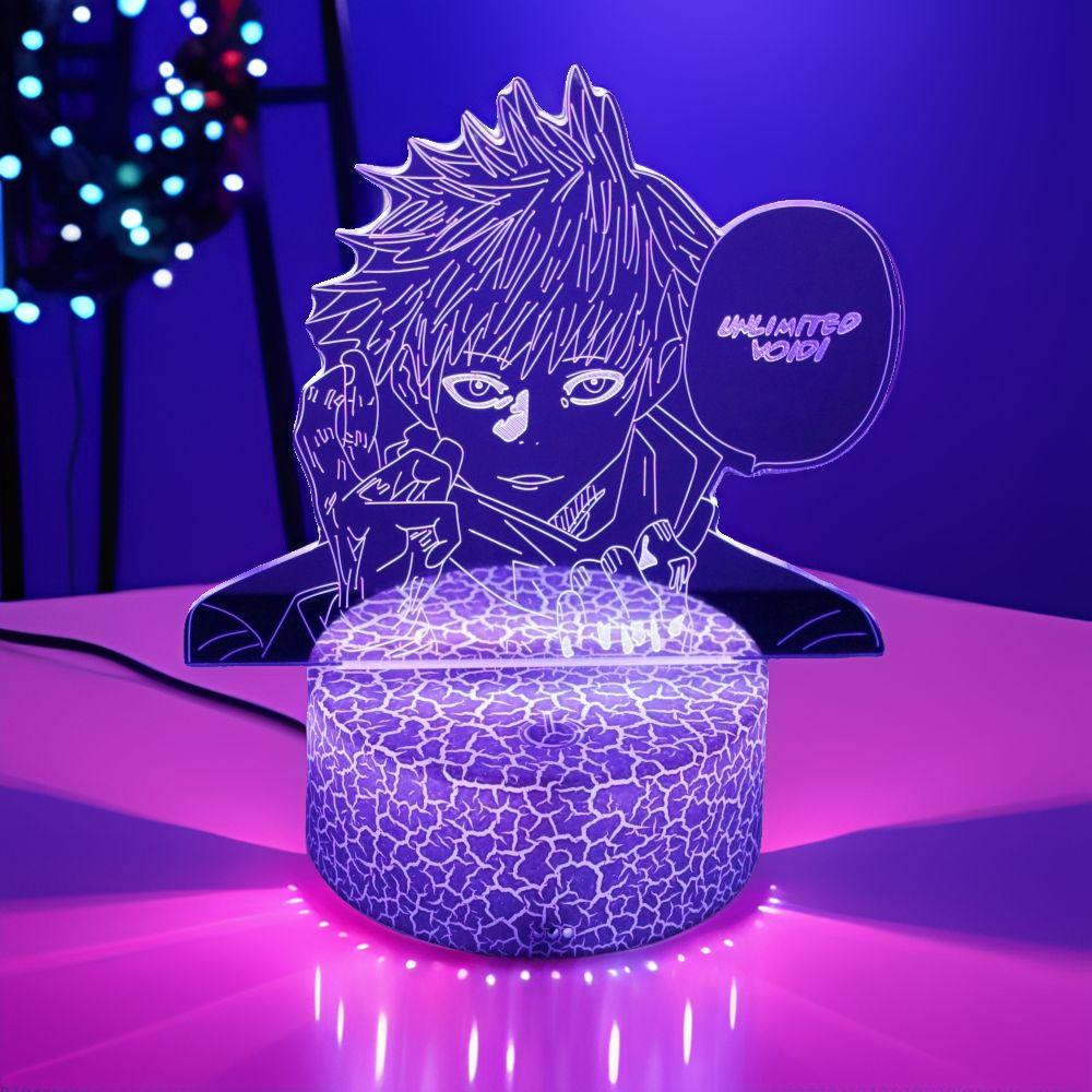 Anime Lamp Jujutsu Kaisen Led Night Light Action Satoru Gojo Nightlight Decoration Lamps Bedroom Decor Birthday Gifts 3D figure Poseable Articulated