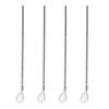 4Pcs Multicolor Long Straw Spoon 18/10 Stainless Steel straight Reusable Straw Bar Party Cocktail Coffee Stirring Drinking Spoon