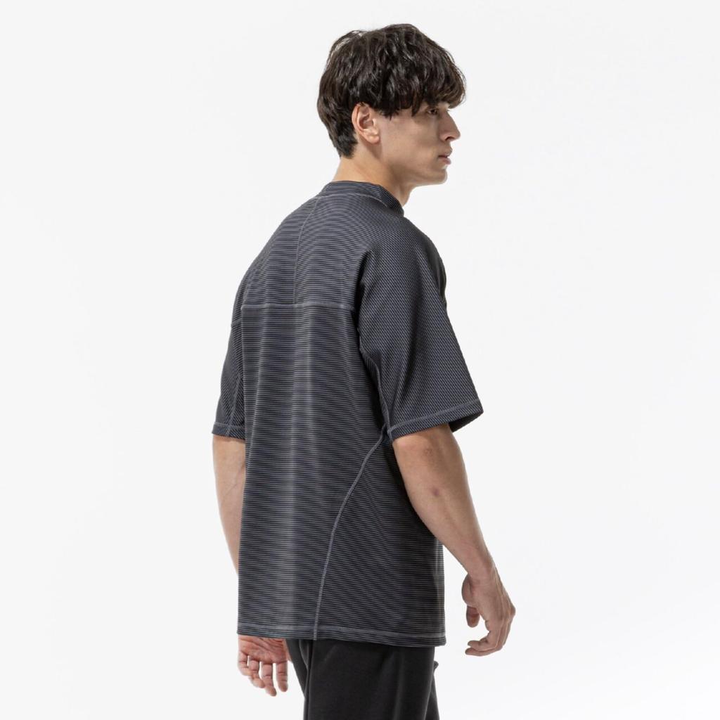Training Wear Stretch Stripe Stretch 32MAD003 Unisex Black 2XL [Mizuno] T-Shirt