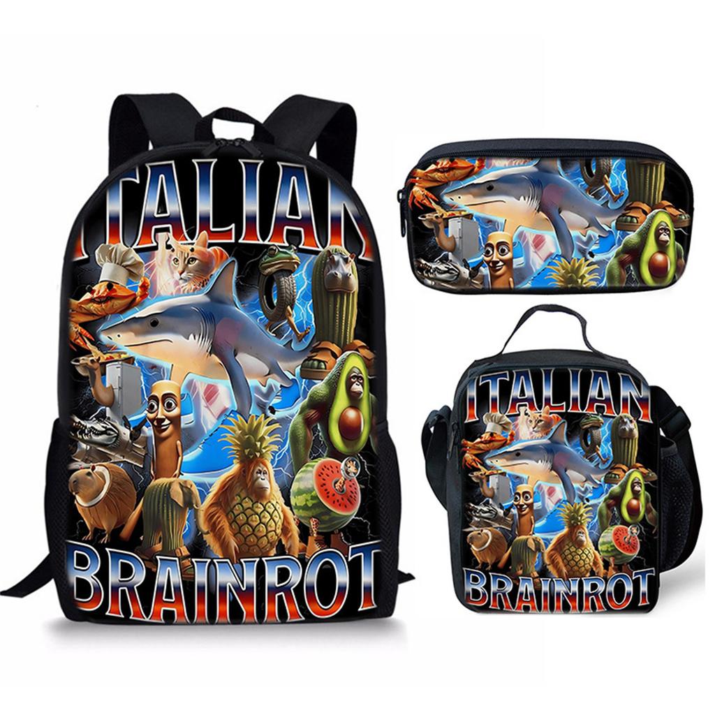 Cartoon Printing Casual Shoulder Bag Junior High School Students Large Capacity Backpacks