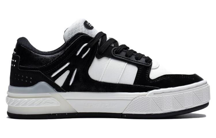 Li Ning Morning Glow Morning Glow Height Increasing Low top Skateboard Shoes Women's White Black AGCS354-2