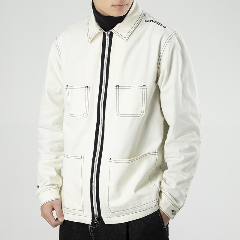 Converse Pocket Woven Long Sleeves Jacket Asia Sizing 'White' Men's 10020896-A04