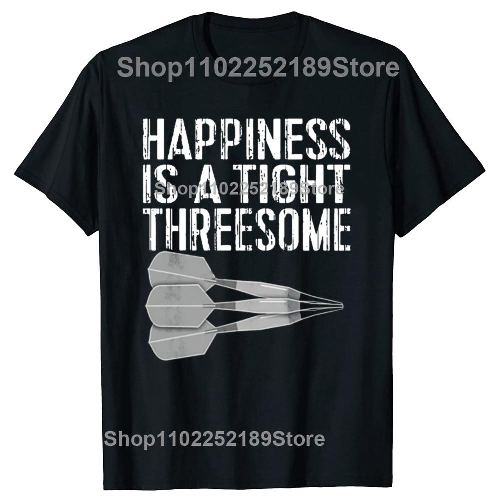 Lustiges Dart Glück ist ein enges Dreier-Grafik-T-Shirt Herren Damenmode Lässiges T-Shirt 100% Baumwolle Lockeres Übergroßes T-Shirt