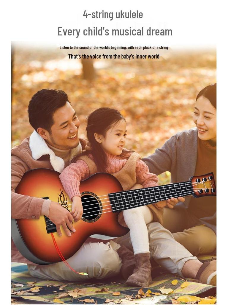 Large Six-String Children's Ukulele Toy - Playable Music Enlightenment Instrument