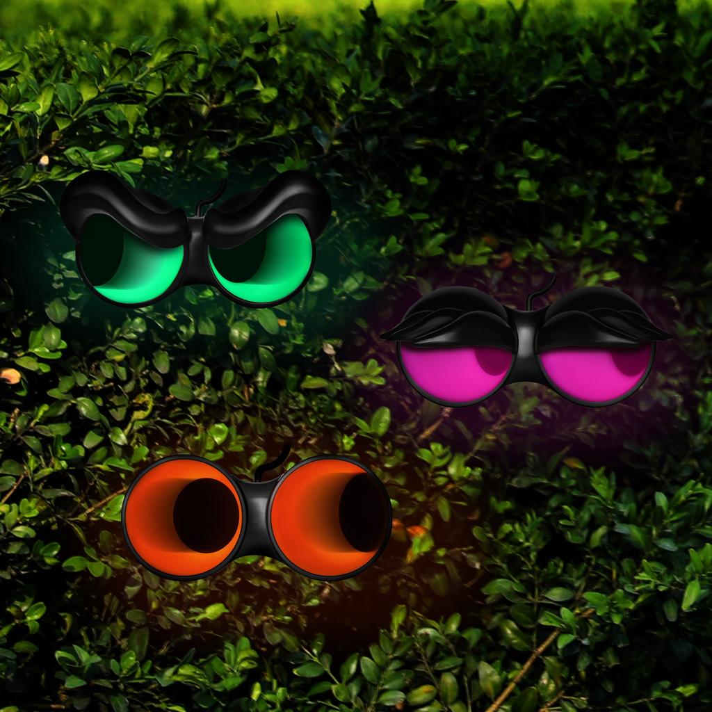 Joyfy Halloween Animerte 3-pakninger Blinkende Kikkende Øyne Lys Dekorasjoner for Halloween Bil Dekorasjoner