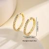 Nidin Minimalist Geometric Hoop Earrings For Women Cubic Zirconia Inlaid Hollow Pattern Fashion Ear Jewelry Party Daily Wear