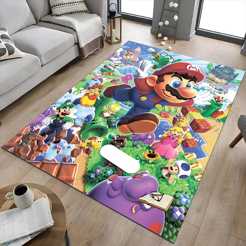 Mario'S Adventure World Carpet For Playroom Bedroom Living Room Sofa Home Decorkids Game Area Rug Nonslip Floor Mat