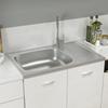 VidaXL Jeu d'Evier de Cuisine et Egouttoir Evier Encastré Lavabo de Cuisine Maison Intérieur Argenté 800x500x155 mm Acier 147232