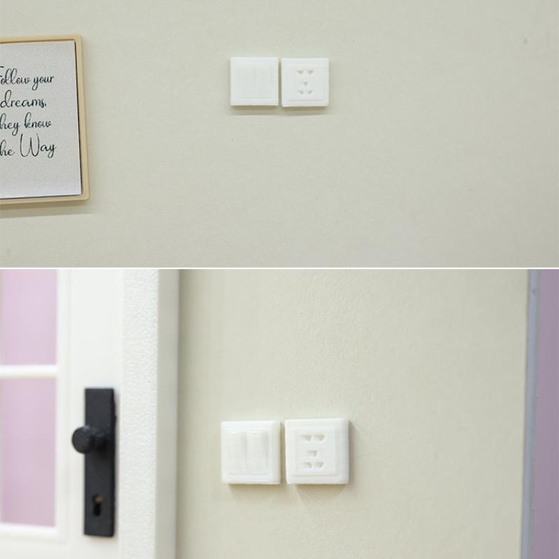 10Pcs 1/12 Dollhouse Miniature Furniture Scene Props Mini Switch And Socket Model Doll Decoration Diy Accessories Toys