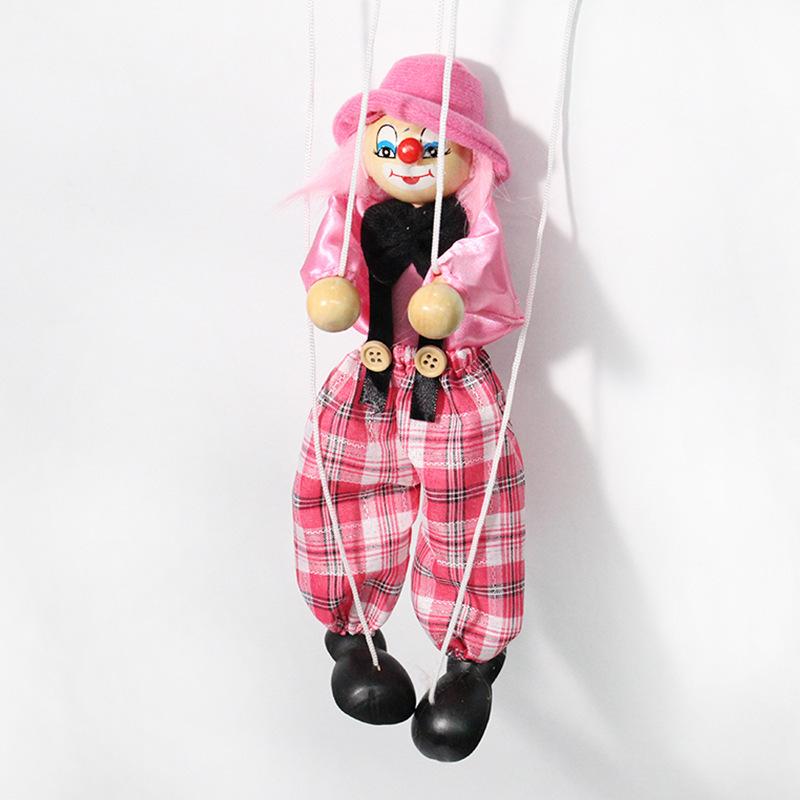 Clowns Marionette Children Shadow Doll Handicrafts Wooden Toys Kids Cute Gift