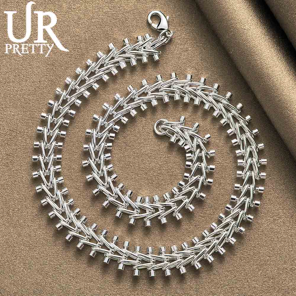 925 Sterling Silver Double Row Bead Necklace Fashion Wedding Jewelry
