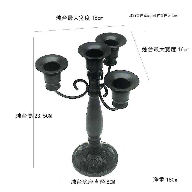 Classic Metal Candelabra Vintage Baroques 4 Arms Candlestick Holder for Candlelight Dinner and Table Centerpieces Decoration