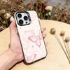Pink Butterfly Pattern Phone Case For iPhone 17,16,15,14,13,12,11 Plus,Pro Max,XS,Colorful Silver Phone case Funda Cover