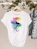Print T Shirt Short Sleeve Summer Top Fashion Clothes Unisex Dinosaur Animal Trend Clothing Gray Basic Tee Graphic Tshirt