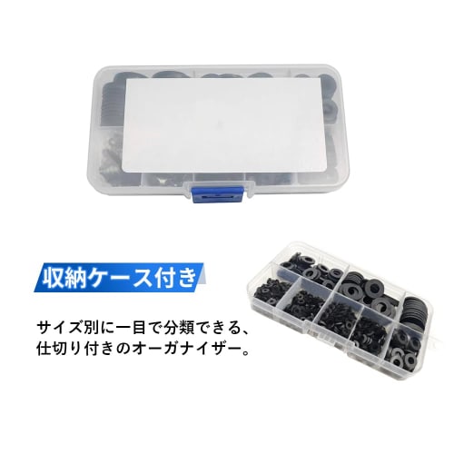 Solxion Nylon Flat Washers, M2-M10 (M2 M2.5 M3 M4 M5 M6 M8 M10) Repair Kit, 500-Piece Set, Nylon Insulated, Waterproof Flat Washers, Convenient for Re