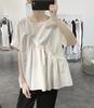 chiffon short simple [TASOGARA] T-shirt, adult, blouse, women's, sleeve, figure-covering top, autumn, summer, stylish, shirt, neat, (JP, alphabet, XL,