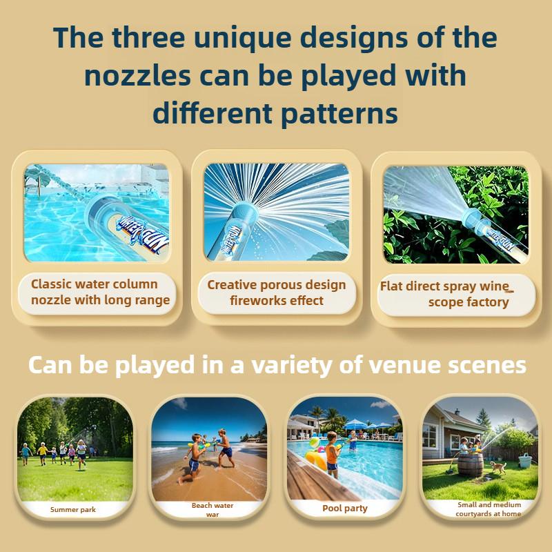 Fireworks Spray Water Pull-Back Water Gun Outdoor Splash Games for Pool Lawn Activities Kids Summer Interactive Water Spray Toys