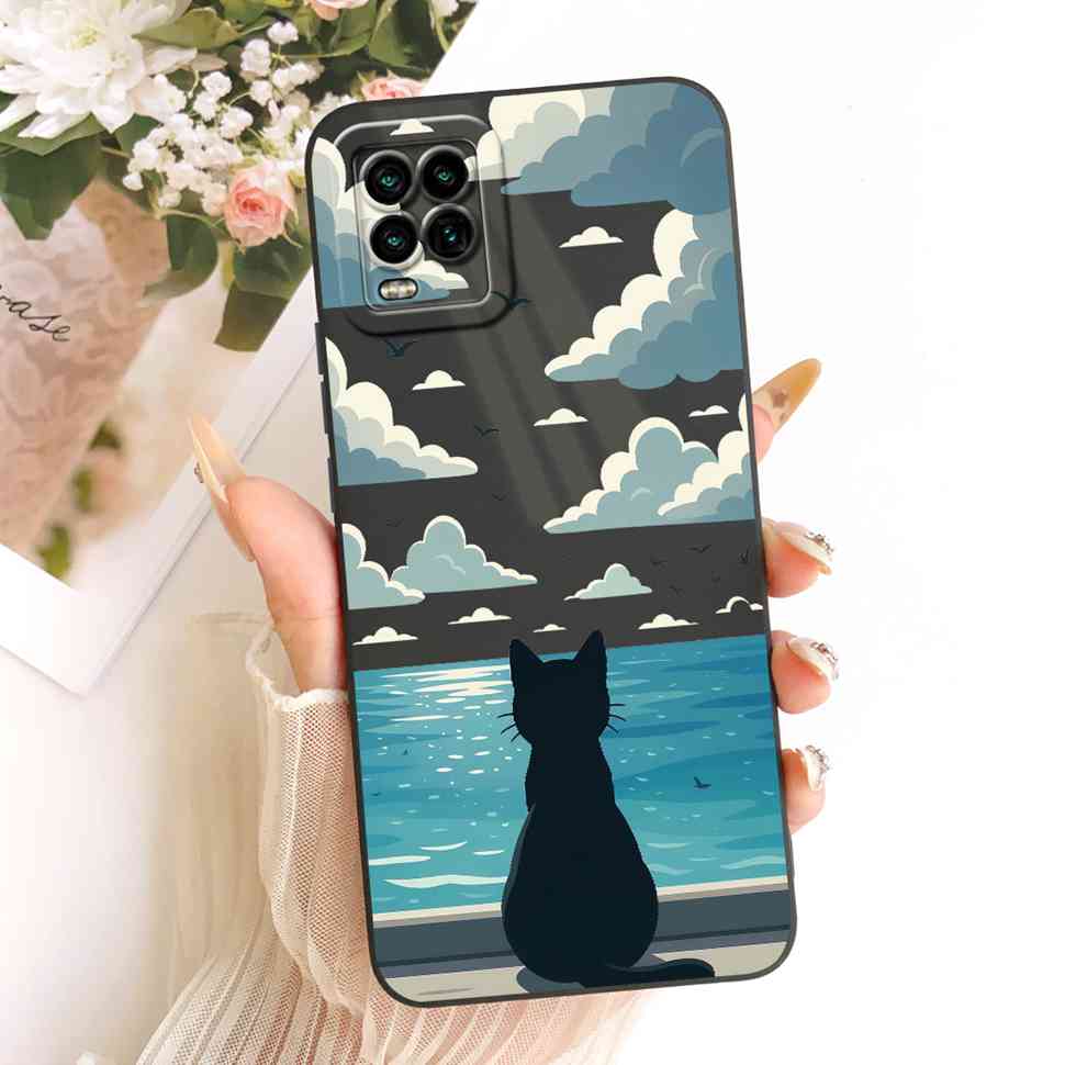 For Xiaomi Mi 10 Lite 5G Case Soft Silicone Retro Print Back Cover For Xiaomi Mi 10Lite M2002J9G M2002J9S Phone Cases